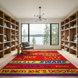 Bold Multi-Color Block Letter Woven Area Rug