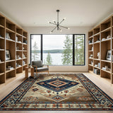 Southwestern Brown and Tan Southwestern Geometric Diamond Area Rug