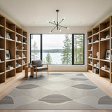 Beige Interlocking Oval Geometric Area Rug