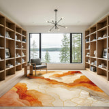 Brown Tan Abstract Marble Area Rug