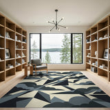 Geometric Cloudscape Abstract Area Rug