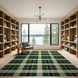 Green Classic Green Tartan Plaid Area Rug
