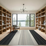 Black and White Bold Vertical Stripe Bold Black White Vertical Stripe Area Rug