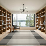 Modern Grey Check Plaid Area Rug