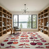 Fruit Pattern Multi-color and Patterns Cherry Fruit Pattern Area Rug
