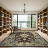 Burgundy Persian Medallion Area Rug