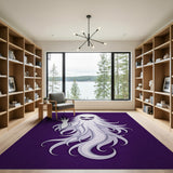 Spooky Waving Ghost Purple Area Rug
