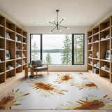 Abstract Orange Spike Burst Area Rug