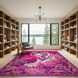 Vibrant Pink Tiger Jungle Area Rug