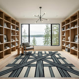 Grey Timber Lattice Area Rug