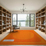 Vibrant Orange Geometric Shag Area Rug
