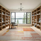 Orange Orange Geometric Abstract Area Rug