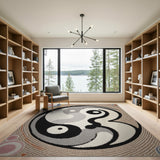 Yin-Yang Cosmic Multi-Color Tufted Area Rug