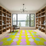 Playful Easter Egg Pattern Yellow Area Rug