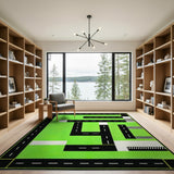 Green Roadway Play Rug for Kids