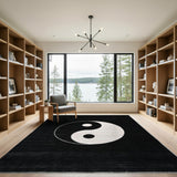 Yin Yang Black White Area Rug