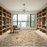 Orange Monarch Butterfly Fern Floral Rug