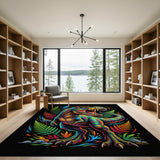 ODIKA Colorful T-Rex Dinosaur Washable Low Pile Area Rug for Kids Room