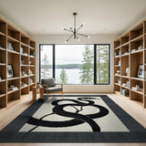 Bold Coiled Snake Area Rug
