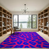 Bold Purple Pink Geometric Modern Area Rug