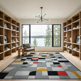 Bold Geometric Abstract Area Rug Multi-Color