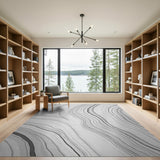 Swirling Grey Agate Abstract Area Rug