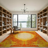 Radiant Sunburst Geometric Area Rug
