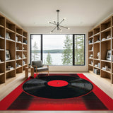 Red Vinyl Record Area Rug