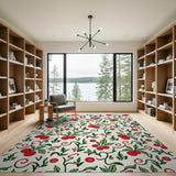 Vibrant Cherry Fruit Pattern Fruit Pattern Area Rug