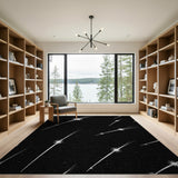 Shooting Stars Black White Area Rug