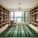 Green Shamrock Gingham Plaid Area Rug