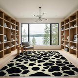 Giraffe Spot Black White Area Rug