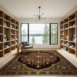 Opulent Gold Cross Medallion Area Rug