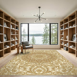 Beige Brown Persian Medallion Area Rug
