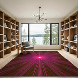Radiant Pink Starburst Geometric Area Rug