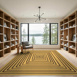 Golden Maze Labyrinth Area Rug