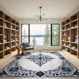 Black and White Traditional Persian Ornate Black White Traditional Persian Rug