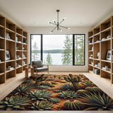 Southwestern Desert Cacti Sunset Area Rug