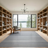 Contemporary Grey Ombre Striped Area Rug