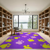 Playful Paw Prints Area Rug