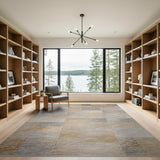 Beige Stone Tile Geometric Area Rug