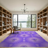 Purple Cat Bell Paw Kids Area Rug