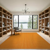 Vibrant Orange Woven Geometric Area Rug