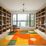 Orange Bold Orange Geometric Area Rug