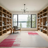 Pink Modern Pink Geometric Block Area Rug