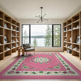 Floral Vintage Pink Floral Medallion Vintage Area Rug