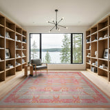 Southwestern Vibrant Orange Geometric Southwestern Area Rug