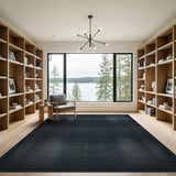 Black White Geometric Mesh Grid Area Rug