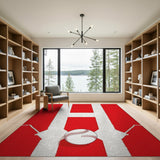 Bold Red Baseball H Emblem Area Rug