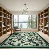 Green Botanical Vine Area Rug